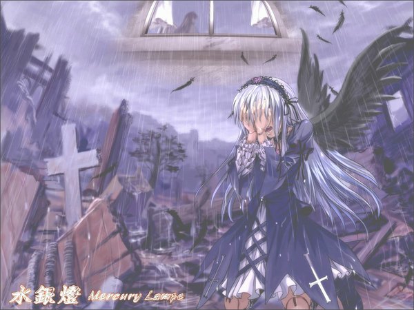 Anime picture 1024x768 with rozen maiden suigintou tagme