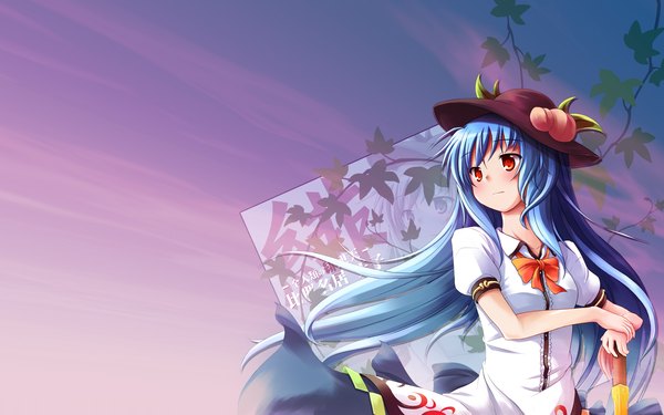 Anime picture 1920x1200 with touhou hinanawi tenshi highres wide image girl