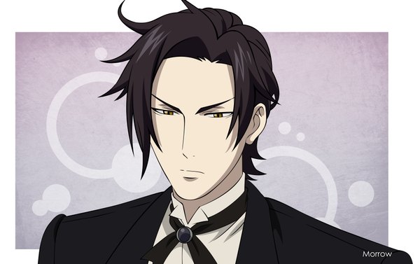 Anime picture 3754x2363 with kuroshitsuji a-1 pictures claude faustus morrow single looking at viewer highres short hair black hair yellow eyes absurdres boy