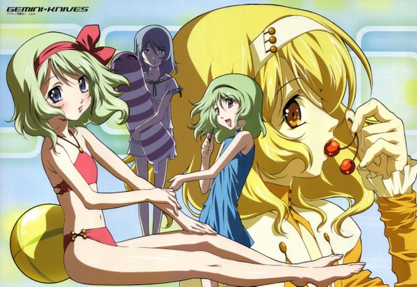Anime picture 2500x1721 with gemini knives gotoh keiji highres swimsuit bikini red bikini