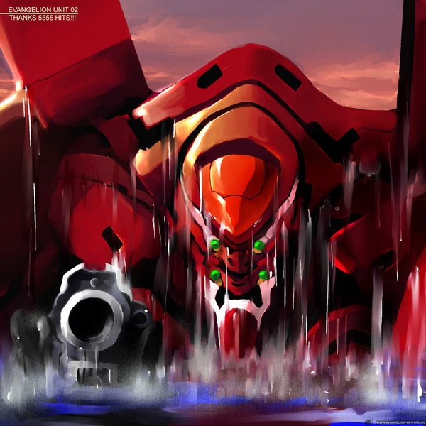 Anime picture 1041x1041 with neon genesis evangelion evangelion: 2.0 you can (not) advance gainax eva 02 water gun mecha