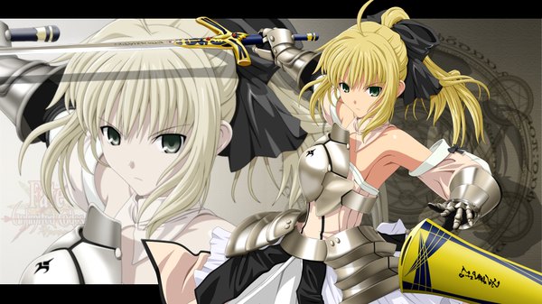 Anime picture 1920x1080 with fate (series) fate/stay night fate/unlimited codes studio deen type-moon artoria pendragon (all) saber saber lily highres wide image zoom layer