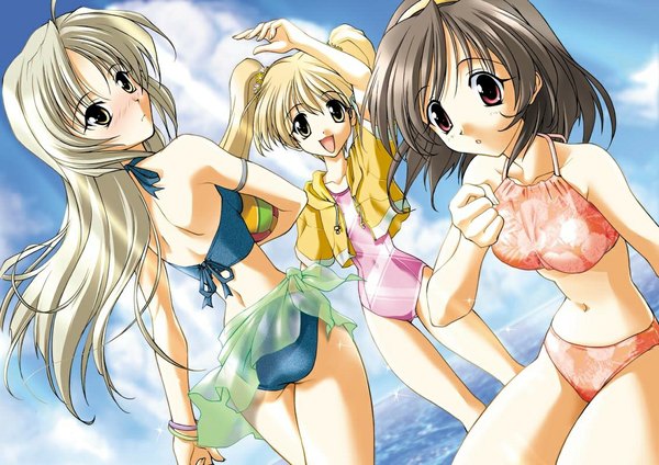 Anime picture 1131x800 with swimsuit bikini floral print bikini tagme