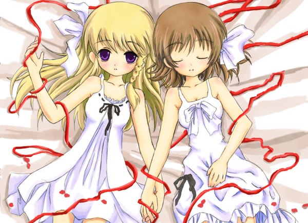 Anime picture 2000x1452 with highres bed tagme
