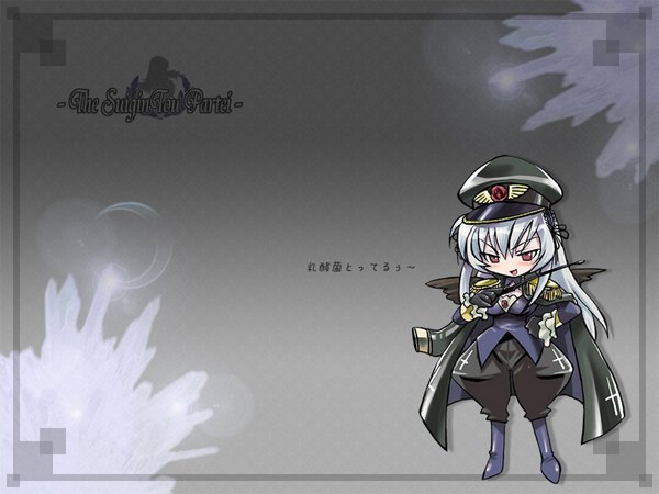 Anime picture 1600x1200 with rozen maiden suigintou chibi military uniform