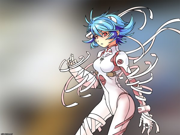 Anime picture 1600x1200 with neon genesis evangelion gainax ayanami rei girl bandage (bandages) pilot suit