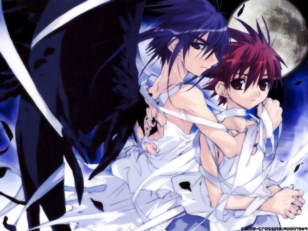 Anime picture 1280x960 with d.n.angel xebec niwa daisuke dark mousy ribbon (ribbons) wings