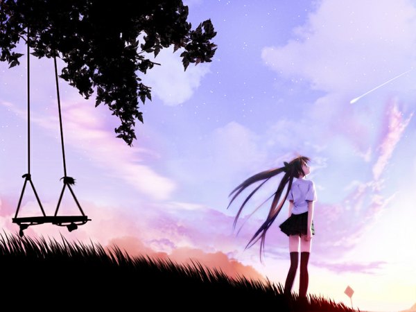 Anime picture 1024x768 with sky tagme
