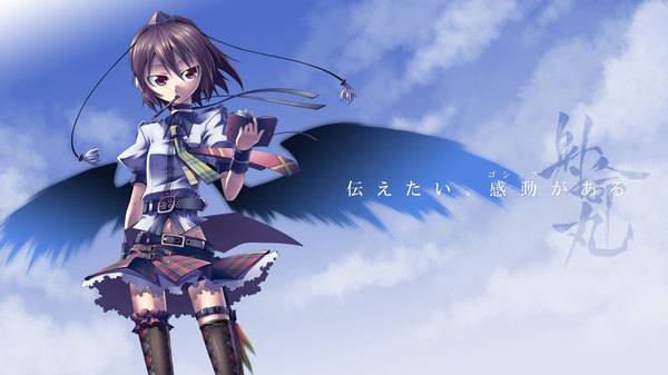 Anime picture 3898x2193 with touhou shameimaru aya highres wide image girl thighhighs