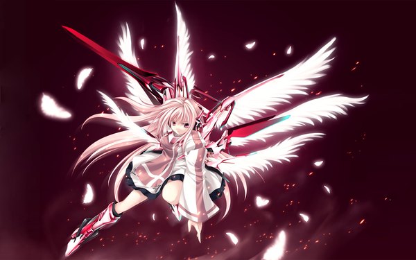 Anime picture 2456x1535 with highres wide image mecha musume girl wings