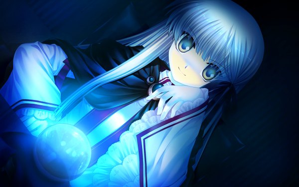 Anime picture 1280x800 with rewrite senri akane blonde hair wide image yellow eyes magic gloom