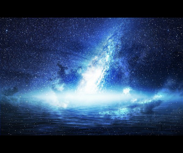 Anime picture 1189x1000 with original zonomaru sky cloud (clouds) light letterboxed no people landscape star (stars) galaxy