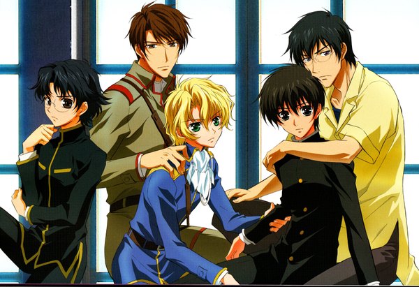 Anime picture 1750x1200 with kyou kara maou studio deen shibuya yuri wolfram von bielefeld conrad weller murata ken shibuya shori highres shounen ai boy uniform military uniform