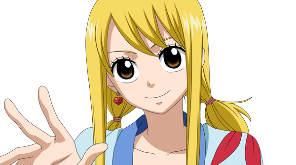 Anime picture 2000x1122 with fairy tail lucy heartfilia keit45 single long hair highres blonde hair smile wide image twintails brown eyes portrait transparent background vector girl earrings