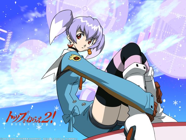 Anime picture 1280x960 with top wo nerae 2! diebuster gunbuster tycho science girl
