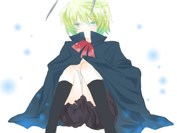 Anime picture 1037x778 with touhou wriggle nightbug a4 (pixiv) green eyes green hair girl