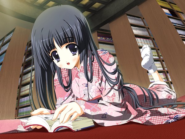 Anime picture 1200x900 with aruji no tame (game) black hair game cg black eyes girl