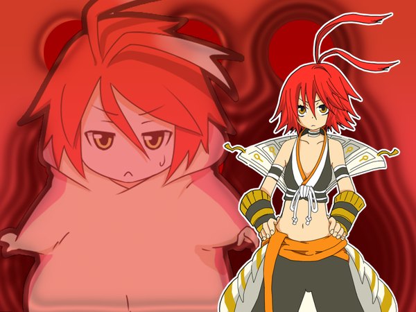 Anime picture 1600x1200 with .hack// .hack//g.u. yowkow (.hack//) highres short hair red hair wallpaper alcor gu g.u.