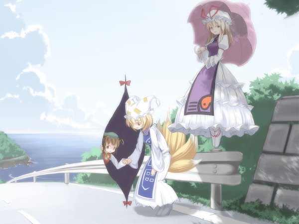 Anime picture 1200x900 with touhou yakumo yukari yakumo ran chen girl