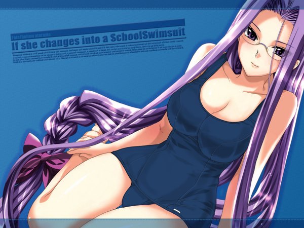 Anime picture 1280x960 with fate (series) fate/stay night studio deen type-moon rider light erotic swimsuit