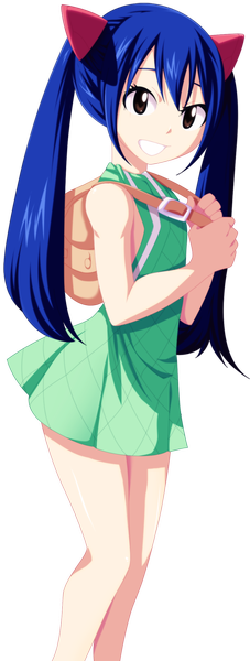 Anime picture 800x2108 with fairy tail wendy marvell eroishi single long hair tall image smile twintails brown eyes blue hair loli grin coloring transparent background girl dress sundress