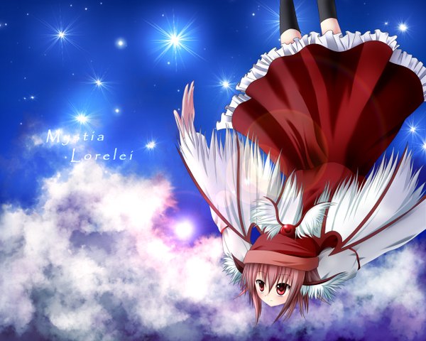Anime picture 1280x1024 with touhou mystia lorelei girl wings tagme