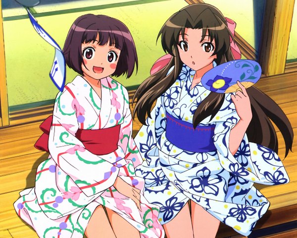 Anime picture 2560x2048 with taishou yakyuu musume suzukawa koume ogasawara akiko highres japanese clothes yukata