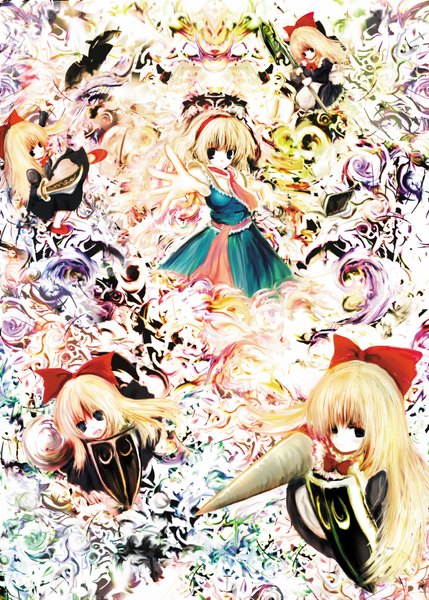 Anime picture 1100x1539 with touhou alice margatroid tall image blue eyes blonde hair group fairy girl dress hairband