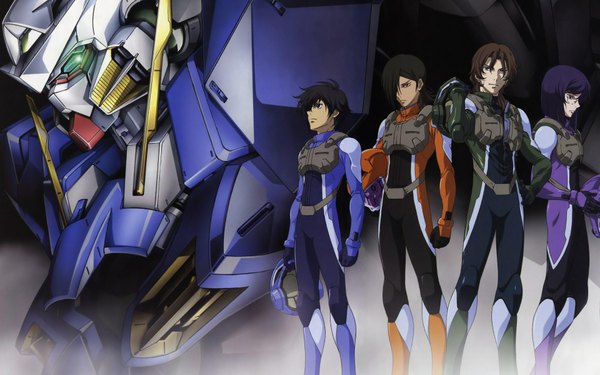 Anime picture 1920x1200 with mobile suit gundam mobile suit gundam 00 sunrise (studio) tieria erde setsuna f seiei lockon stratos allelujah haptism gundam exia highres wide image boy