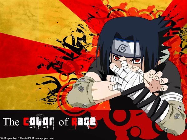 Anime picture 1024x768 with naruto studio pierrot naruto (series) uchiha sasuke single black hair red eyes sharingan boy bandage (bandages)