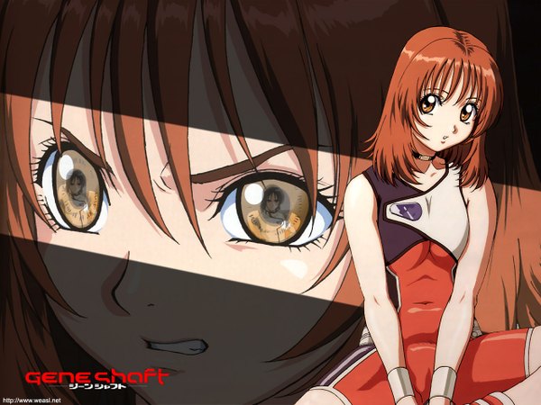 Anime picture 1280x960 with short hair brown hair brown eyes wallpaper geneshaft mika seido