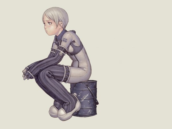 Anime picture 1600x1200 with last exile gonzo tatiana wisla range murata short hair blue eyes girl jumpsuit