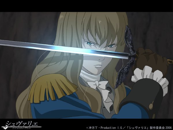 Anime picture 1024x768 with le chevalier d'eon d'eon de beaumont wallpaper boy sword