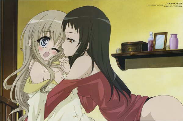 Anime picture 3500x2325 with strawberry panic madhouse megami magazine highres light erotic official art