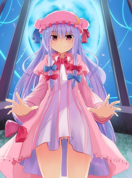 Anime picture 2480x3350 with touhou patchouli knowledge mashimaron single long hair tall image highres red eyes silver hair girl dress bow hair bow bonnet