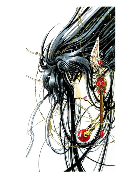 Anime picture 1730x2500 with rg veda clamp tall image highres black hair