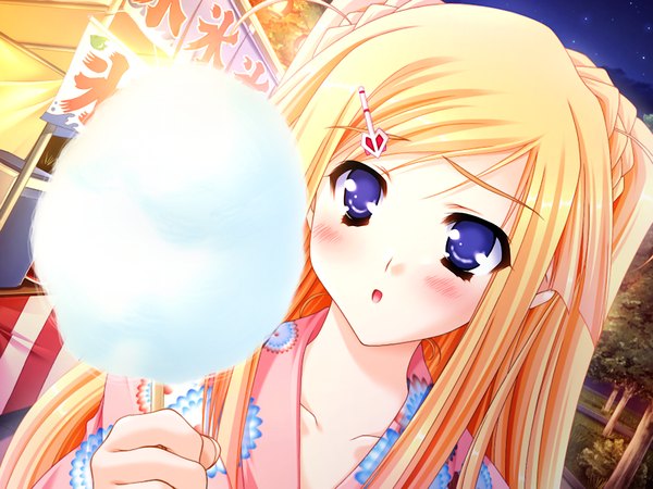 Anime picture 1024x768 with nursery rhyme blue eyes blonde hair game cg girl