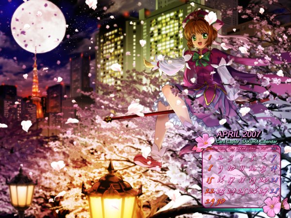 Anime picture 2500x1875 with card captor sakura clamp kinomoto sakura mutsuki (moonknives) highres calendar 2007 calendar