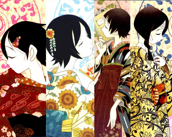 Anime picture 1280x1024 with sayonara zetsubou sensei shaft (studio) fuura kafuka kobushi abiru tsunetsuki matoi hitou nami