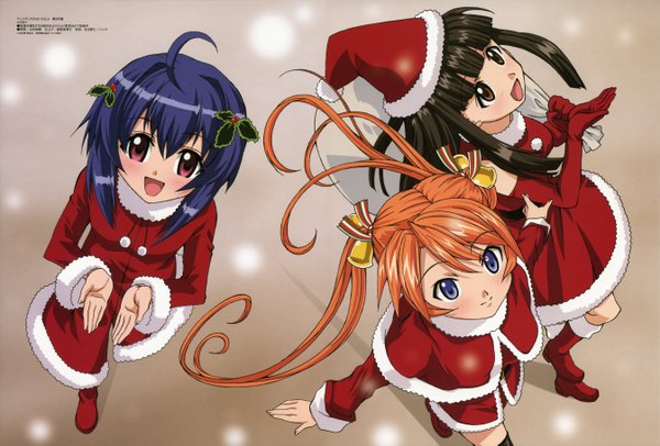 Anime picture 5374x3642 with mahou sensei negima! kagurazaka asuna miyazaki nodoka konoe konoka highres christmas