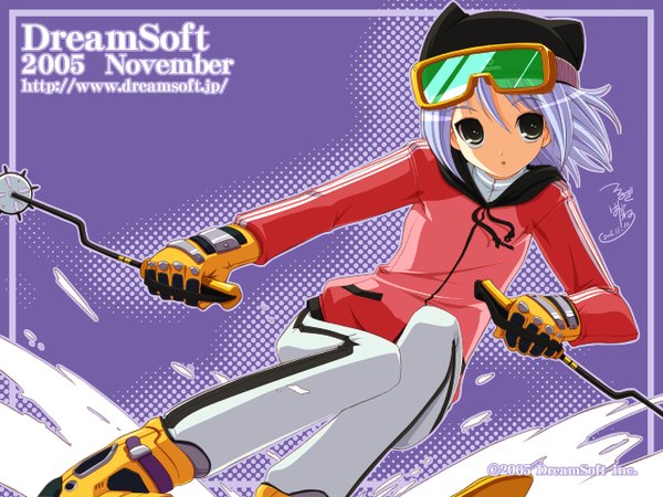 Anime picture 1280x960 with dreamsoft tsurugi hagane snow skiing skis tagme
