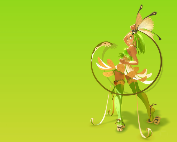 Anime picture 1280x1024 with wakfu amalia gueuzav green background tagme