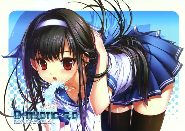 Anime picture 3636x2592 with shirahane nao highres scan thighhighs serafuku