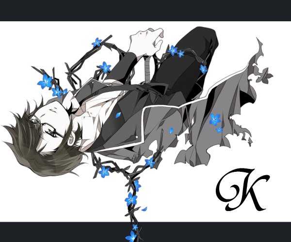 Anime picture 1200x1000 with k-project gohands (studio) fushimi saruhiko single short hair open mouth blue eyes blue hair inscription open clothes open shirt torn clothes monochrome boy flower (flowers) petals sword glasses cloak barbed wire