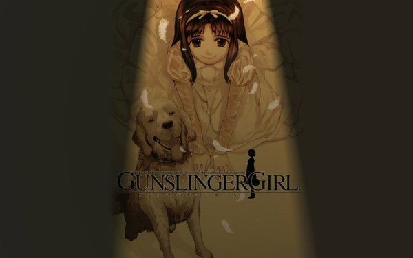 Anime picture 1680x1050 with gunslinger girl madhouse angelica wide image dog
