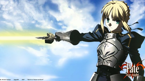 Anime picture 1920x1080 with fate (series) fate/stay night studio deen type-moon artoria pendragon (all) saber highres wide image girl sword