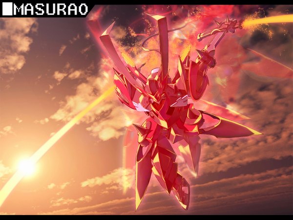 Anime picture 1280x960 with mobile suit gundam mobile suit gundam 00 sunrise (studio) is ii sword katana mecha energy sword masurao