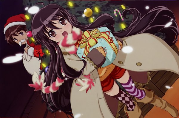 Anime picture 2177x1443 with shakugan no shana j.c. staff shana highres christmas girl thighhighs