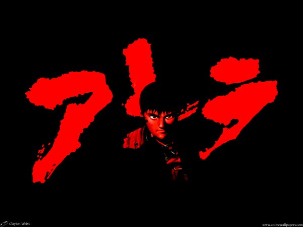 Anime picture 1024x768 with akira kaneda shoutarou black background red background tagme