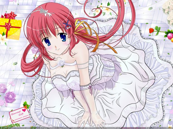Anime picture 2048x1536 with da capo da capo ii shirakawa nanaka highres dress x hair ornament wedding dress